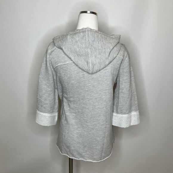 Soft Surroundings Just Beachy French Terry Gray Size Medium Hoodie Style 2AG32 - Picture 3 of 8